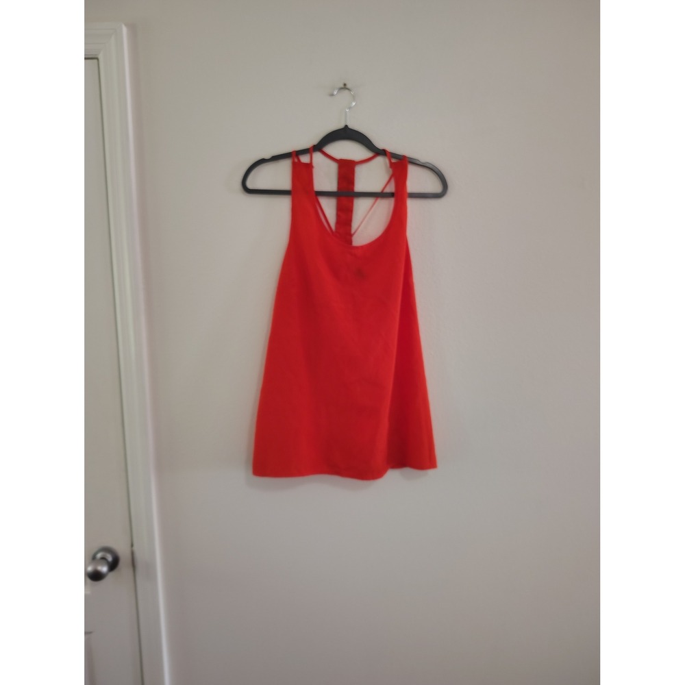 Allen B by Allen Schwartz Womens Red Orange Sequin T-Back Tank Top Blouse Large